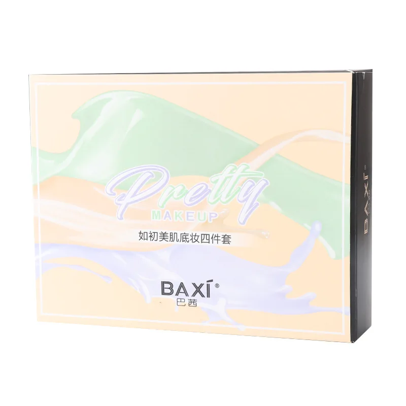 BAXI набор для макияжа Косметика оригинальная губка свободная пудра грунтовка для лица Жидкая Основа 4 в 1 Сияющий минеральный мерцающий косметический набор