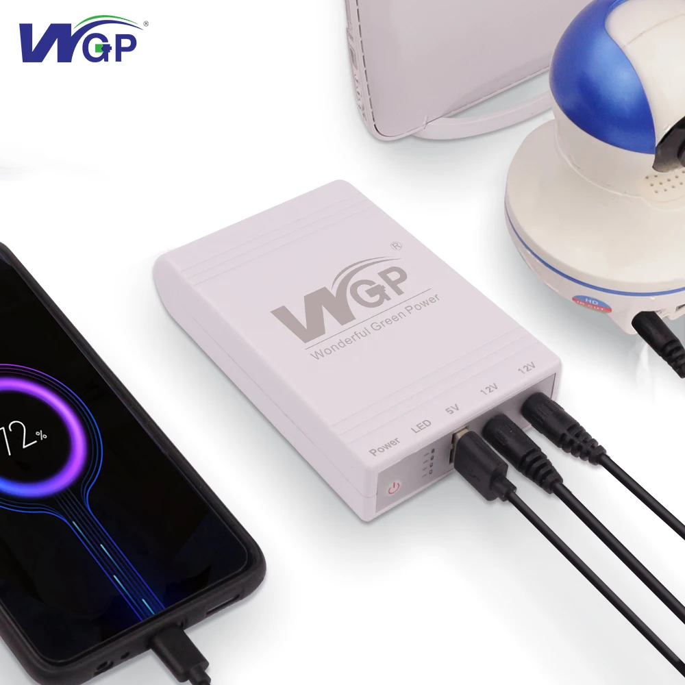 WGP mini ups 10000mAh mini ups for wifi router USB5V DC9V12V UPS back up power supply