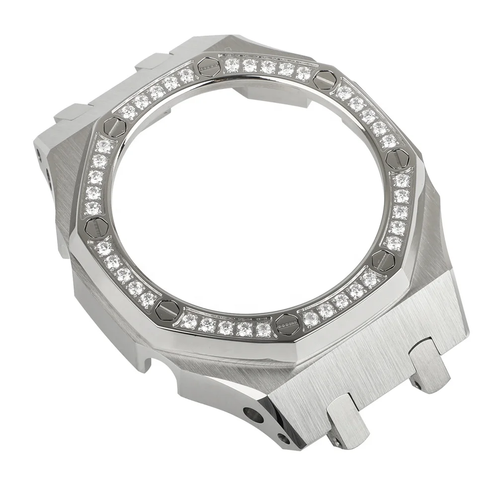 Ap modified g shock watches men wrirst stainless steel iced out watch case luxury diamond watch case for Casio G-shock GA2100