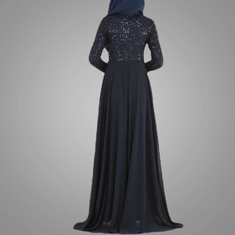 2020 Latest Long Sleeve With Hijab Evening Dresses Muslim Women Long Dress Elegant Abaya