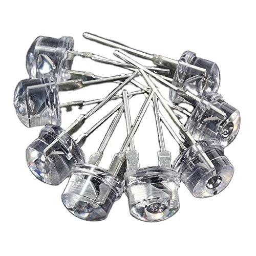 Super Bright 8mm Straw Hat Diode 0.25w 0.5W White Light 120 Degrees LED Lamp to DIp Chip Led Diode 8mm Straw