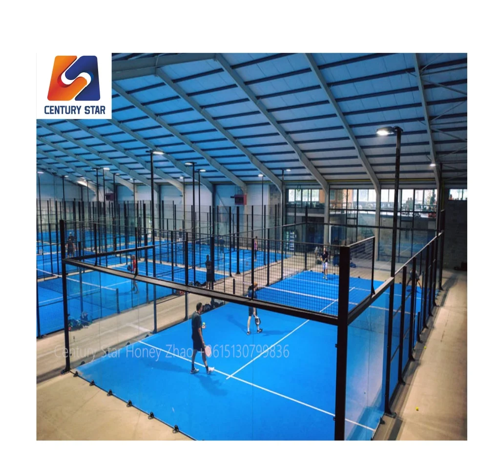 Professional Panoramic Padel Court Padel-tennis-court 20mX10 Blue Red Pink Green Purple Green court