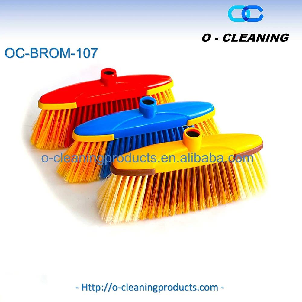 O-Cleaning Household Outdoor Multi-Surface Stiff Floor Scrub Brush Sweeping Broom For Patio Garage Deck Concrete Wood Stone Tile