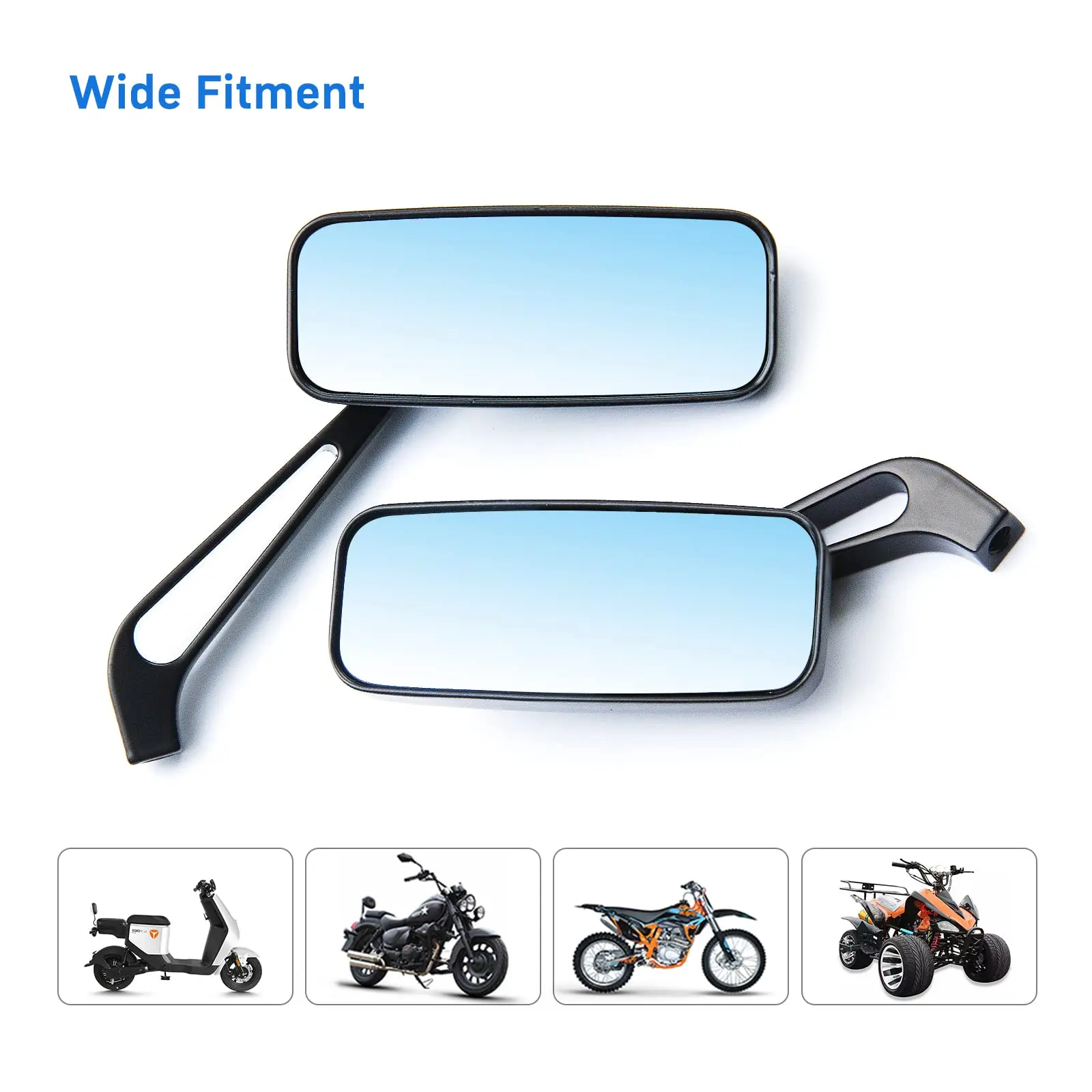 Handlebar Mirrors for Motorcycle - 8mm/10mm Doubletakes Rear View Mirror for Motorbike