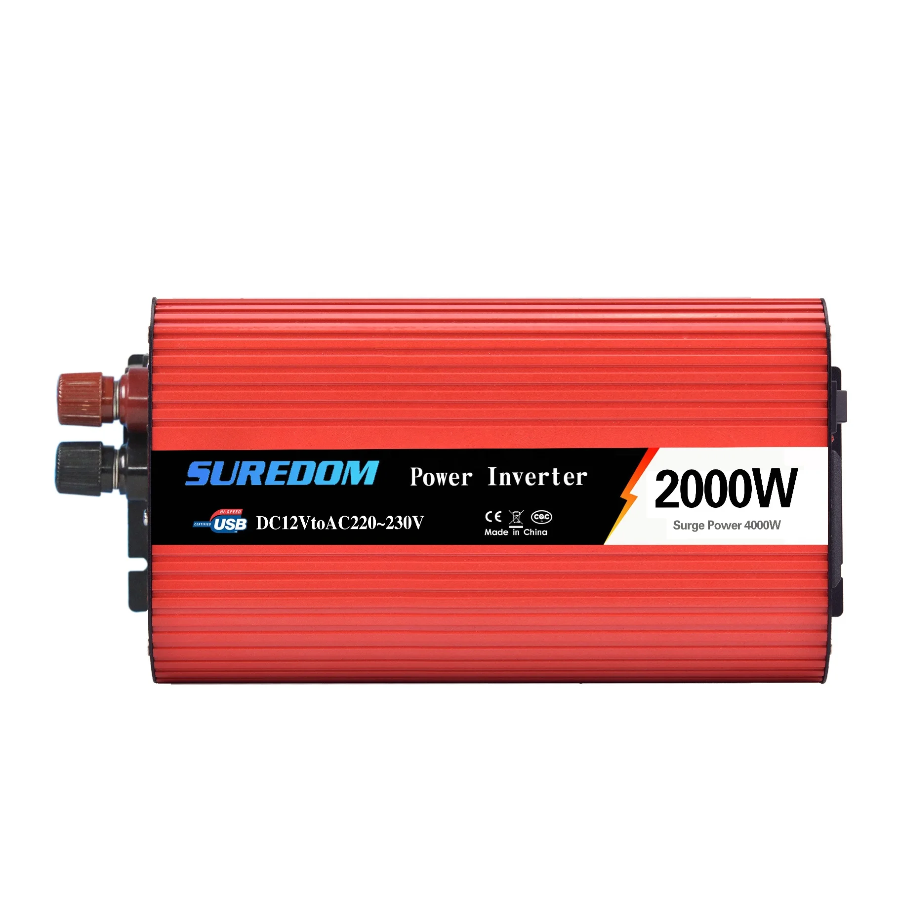 Suredom OEM Sockets Portable Inverter 12V 220V 2000W Solar Inverter Off-Grid with external fuses