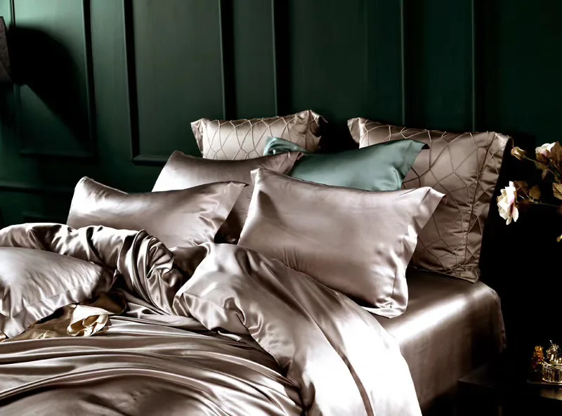 OEKO Certified  High Quality Silk Duvet Cover Comforter silk bedding Bed sheet Fitted