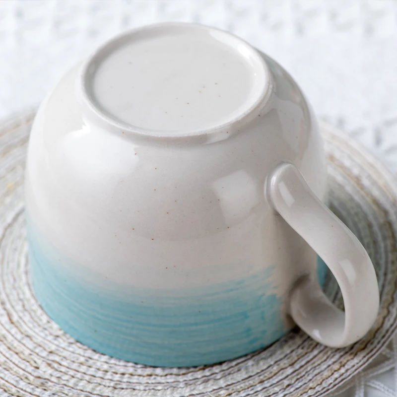 Elegant Blue&Pink Underglaze Porcelain Reactive Glaze Stoneware with Dessert Plate Cup&mup Bowl Tableware Ceramic Dinnerware Set