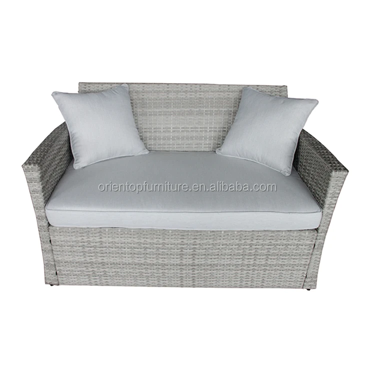 New Products Patio Furniture Conversation Sets Luxury Light Grey Wicker Patio Conversation Set