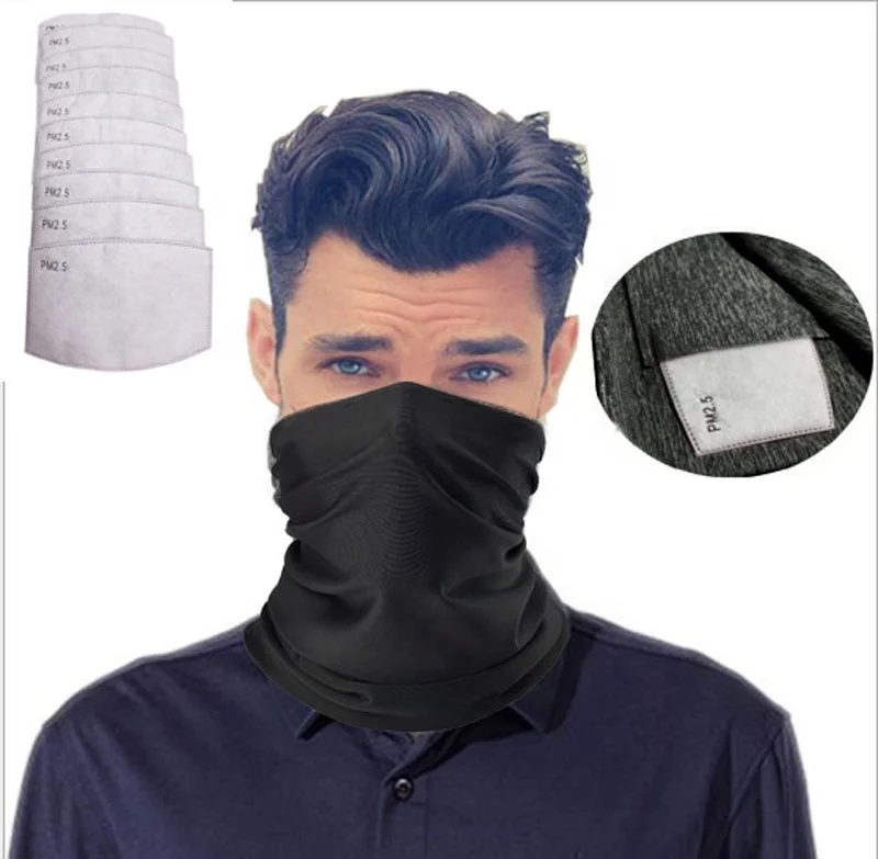 
Wholesale Stock High Quality Black Hotsale Blank Face Shield Bandana For Sale 