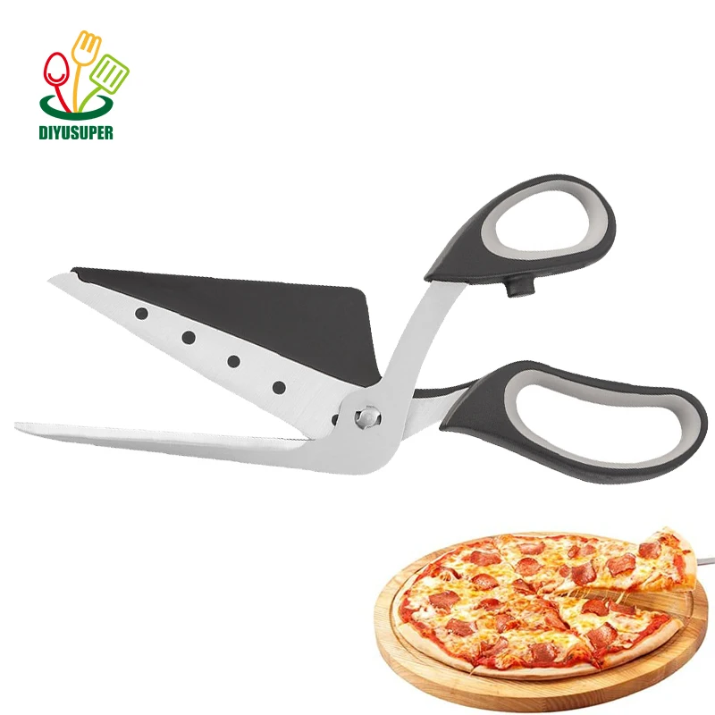 Kitchen Tool Ultra Sharp Detachable Pizza Cutter Slicer Pancake Pie Serve  Pizza Scissors
