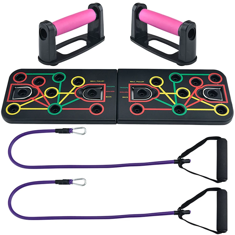 Fitness equipment home multifunctional pectoral training pull rope folding training board