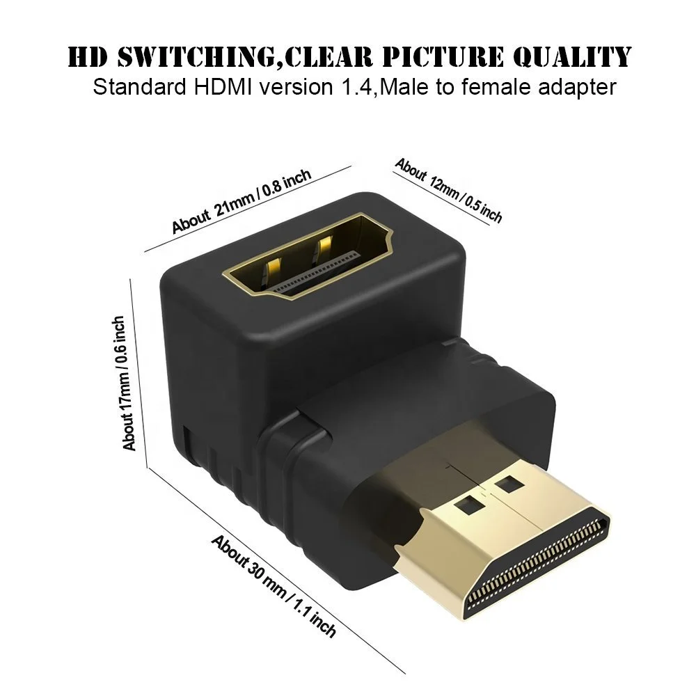 Vnew дешевая заводская цена 90 градусов HDMI штекер-HDMI гнездо мини HDMI адаптер высокой четкости аудио и видео конверсионная головка