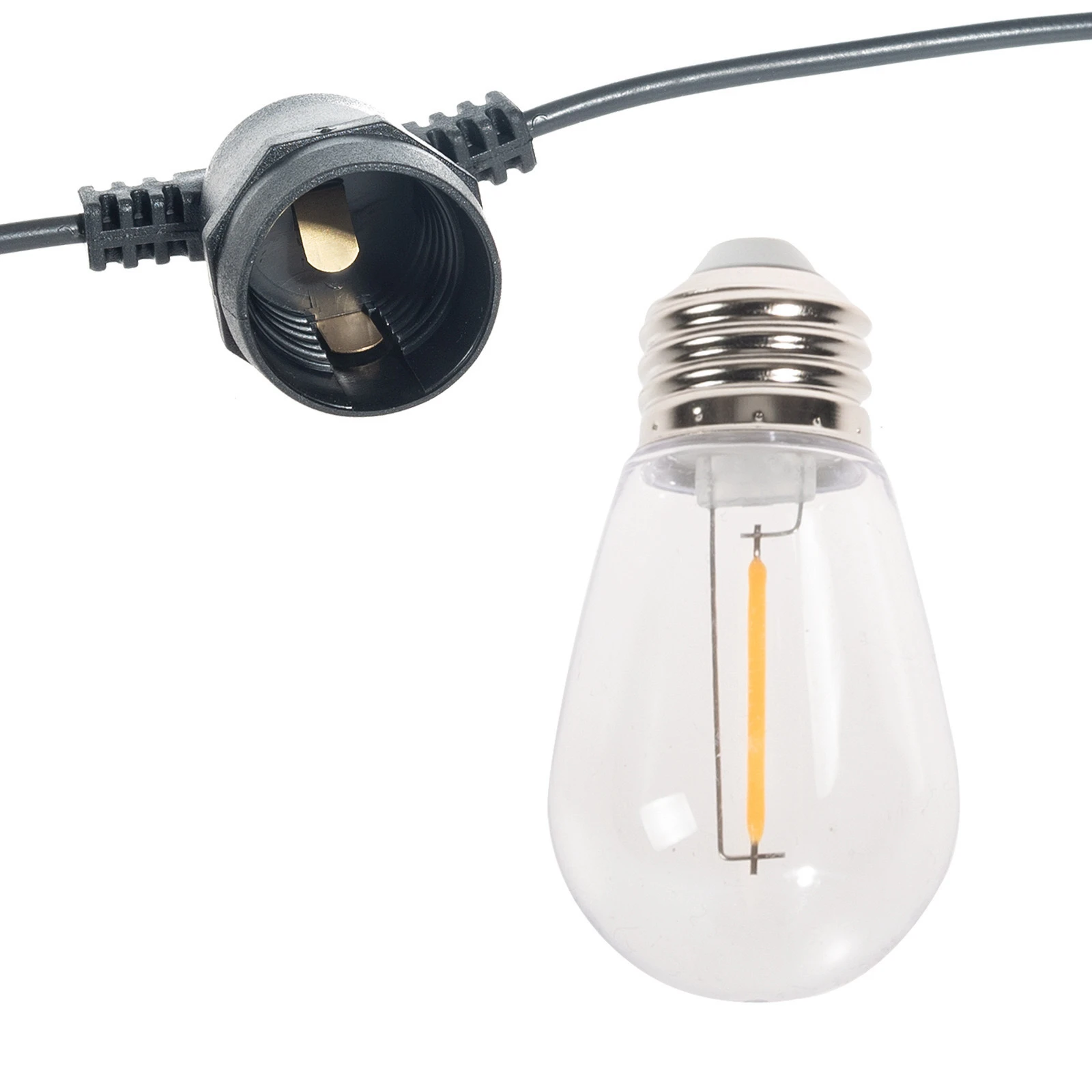 Wholesale Shatterproof 1W Edison Bulb Replaceable E26 E27 S14 String Lights Outdoor Waterproof Christmas Tree Hanging Lights