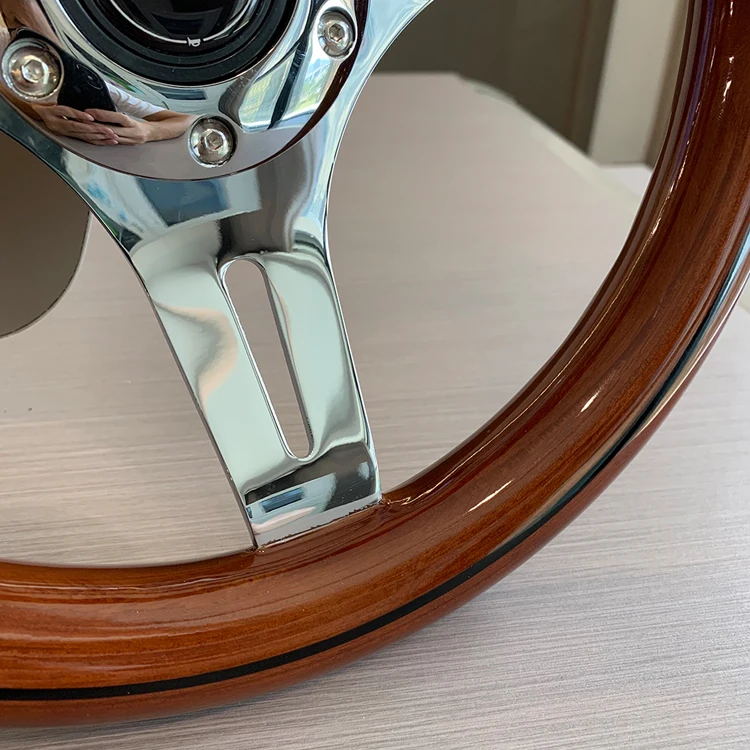 TIYPEOR 290mm 12 inch mini wooden go kart retro modified car steering wheel