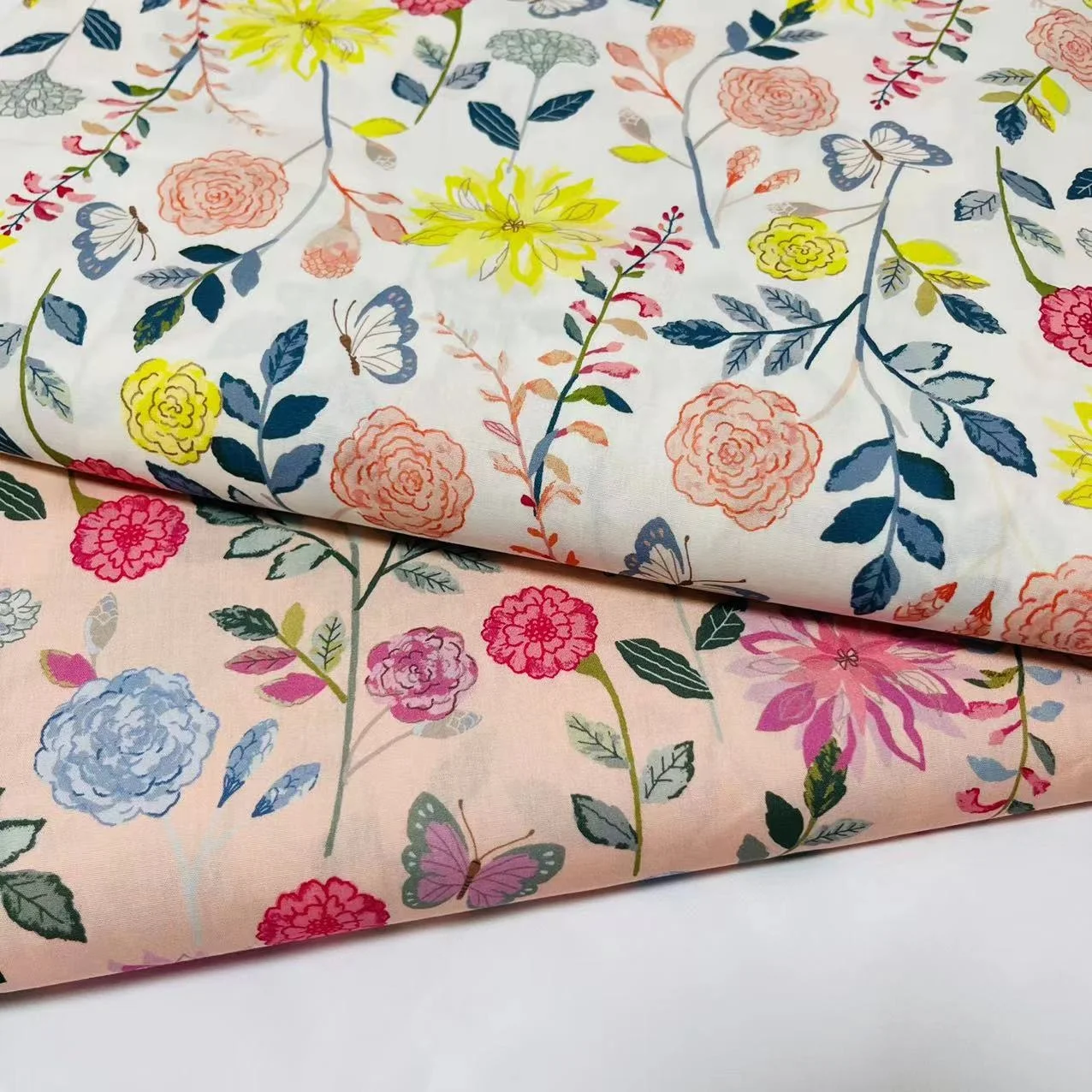 custom girl kids cotton print thong  panties eco printed floral Rabbits fabric for baby clothing dress skirts blouse