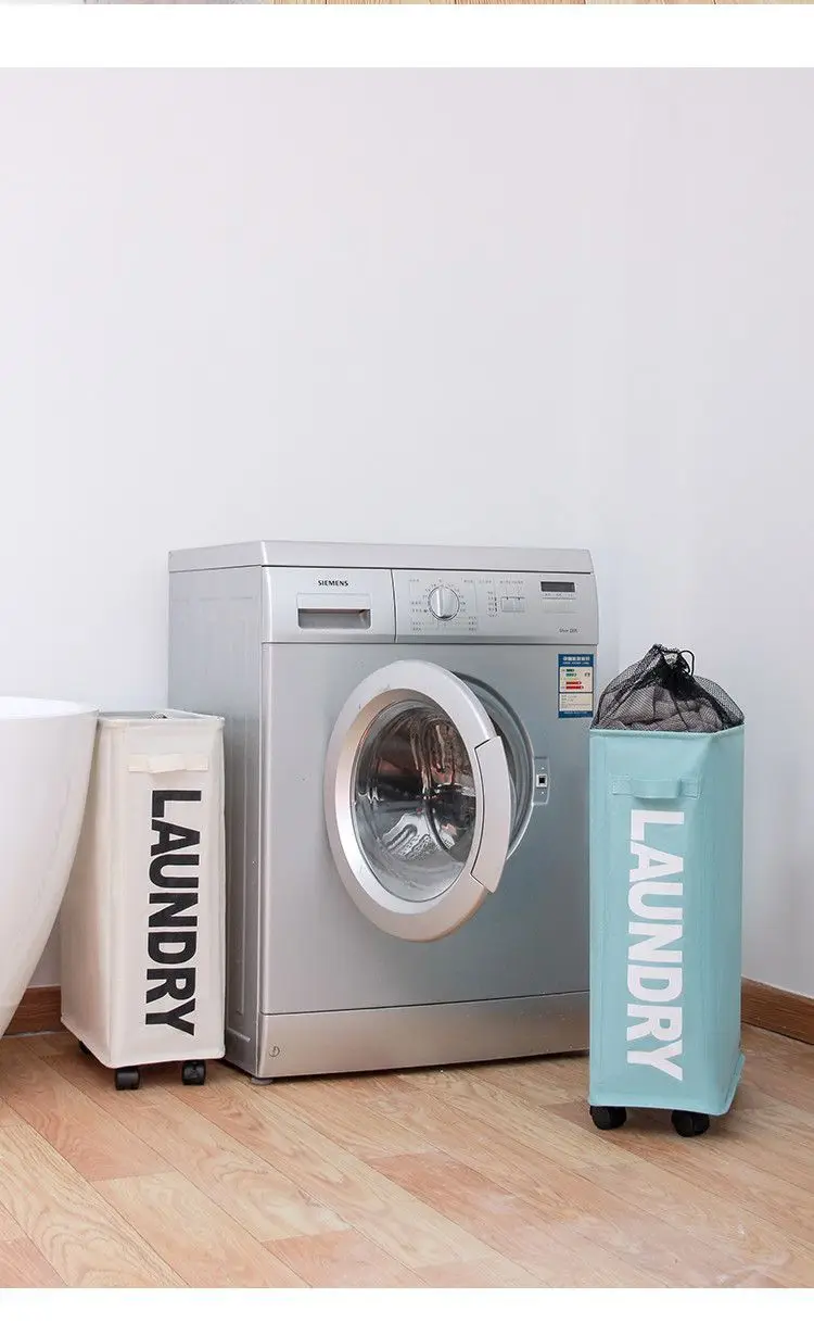 Foldable Laundry Hamper with Handle Sports equipment Basket on Wheels