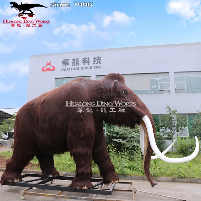 Prehistorical  Life Size Animal Decoration Real Size Robotic Wooly Mammoth High Simulation Animatronic Animal