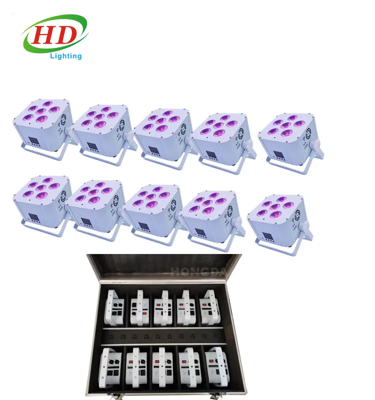 rgbwa uv battery powered charging led par light