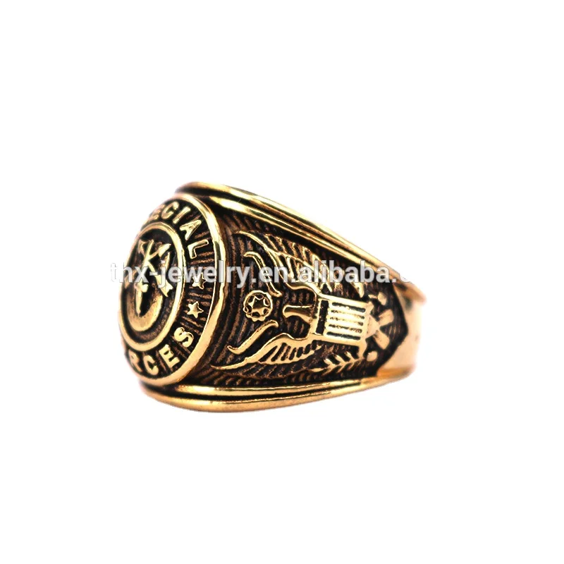 Special Forces Military Ring Wholesale,Gold Color Army Military Ring for Men,Military Force Army Ring