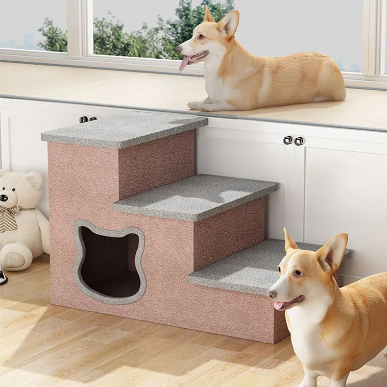 Pet Ladder Durable Dog Ramp For High Beds Wooden Cat Ramp Stairs Steps