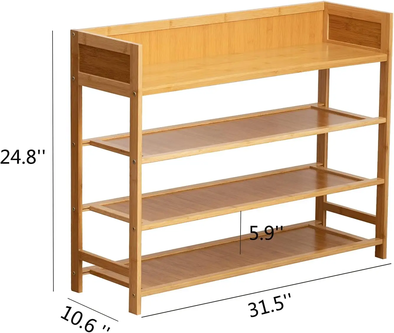 Bamboo Organizer Shoe Rack Storage Space Saving Shoe Holder Rack Display Modern for Store 4 Tier Shoe Shelf Storage Organizer