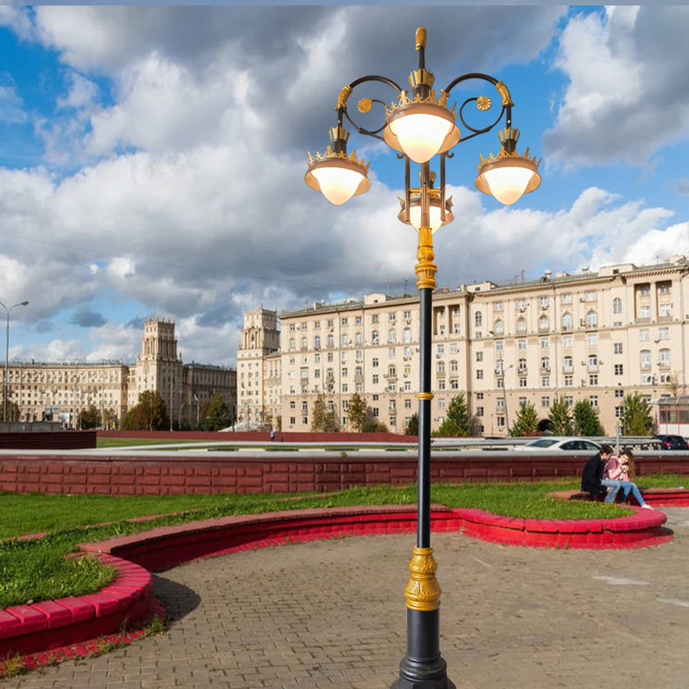 4M 100w Multi-head classic European waterproof street lamp antique die-cast aluminum The Nordic decorative garden lamp