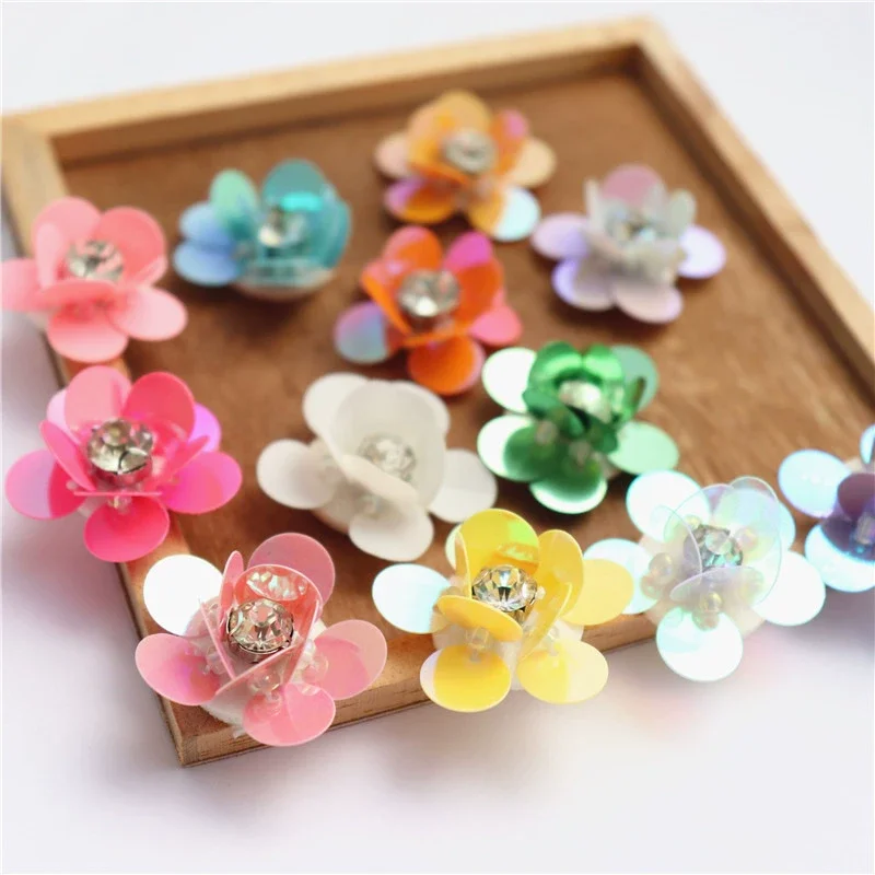 Colorful 2CM Small Mini Light Purple Lilac Hand Sew On Sequin Flower Embellishment for Clothing
