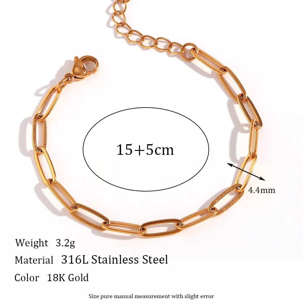 Cheap 18k gold plated stainless steel adjustable chain bracelet for women