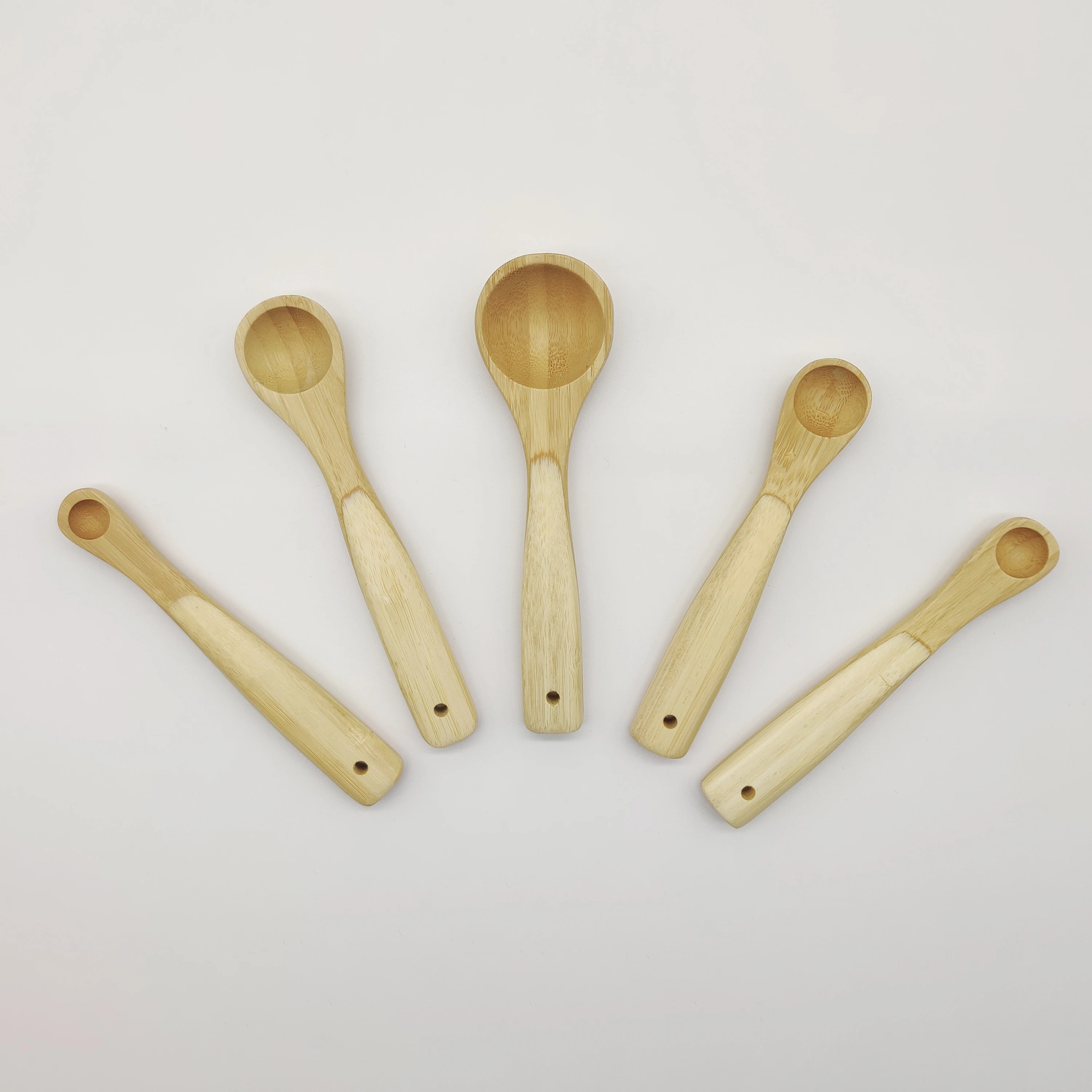 Kitchen Bamboo Wood Measuring Spoons for Measuring Dry and Liquid Ingredients, Pack of 5