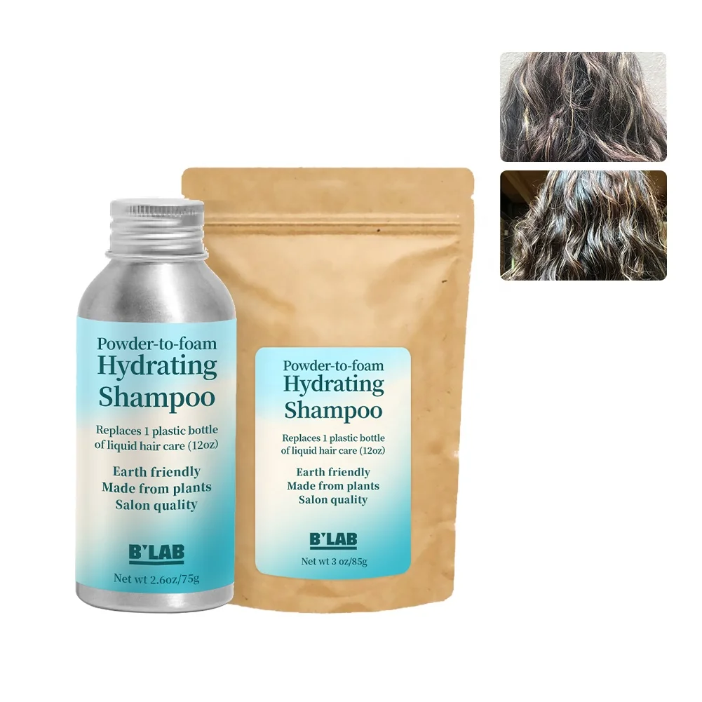 Private Label Hair Care Shampoo Base Powder Natural Safe Formula Eco Friendly Plastic Free Powder To Gel Foam Shampoo Powder