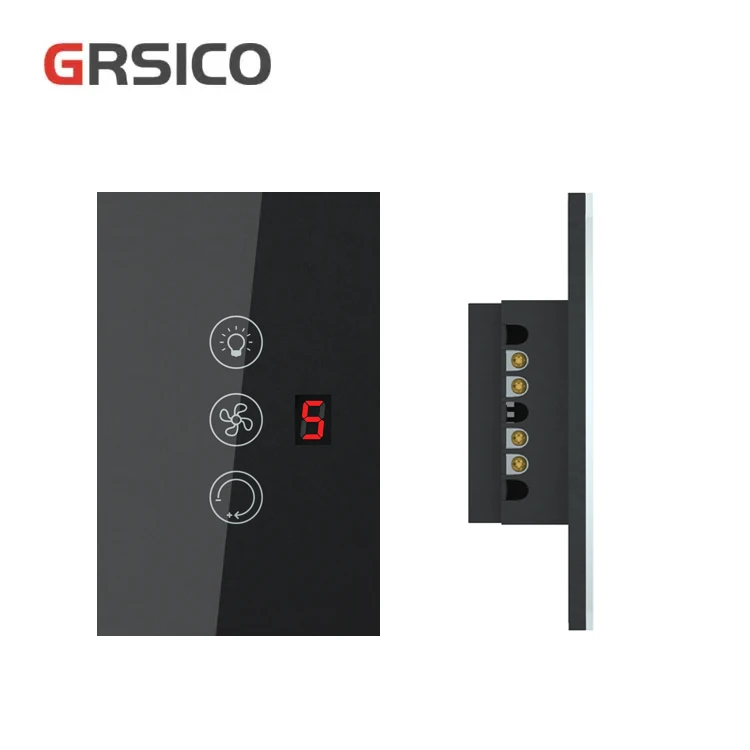 Smart Remote Control Switch for Ceiling Fan Light Touch Glass Panel with Tuya Alexa Google Home Voice