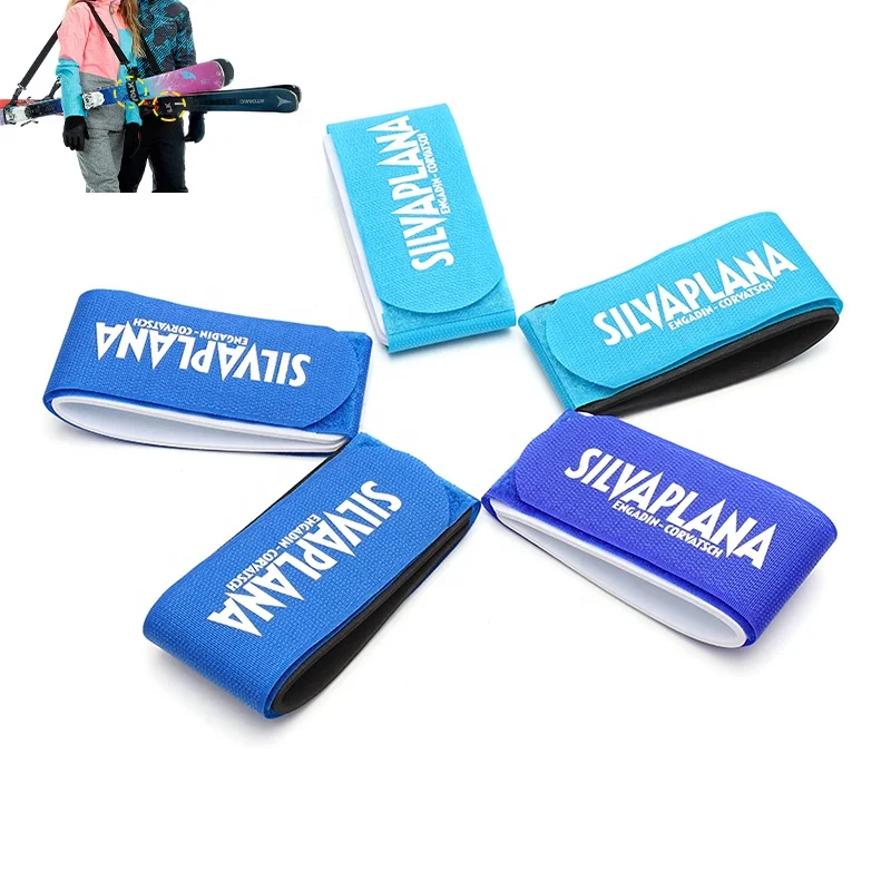 Custom Logo Printed Hook and Loop Nordic Alpine Ski Straps/Alpine Ski Bindings/Ski Snowboard Band