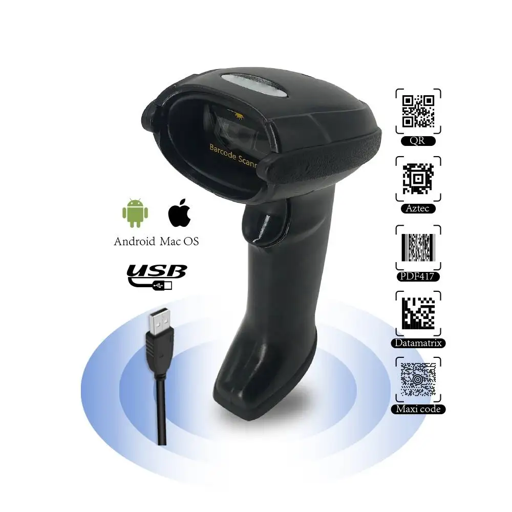 Handheld Wireless 1D Barcode Scanner gun Barcode Reader for Retail Shop