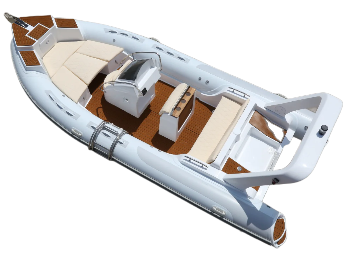 Qingdao Haohai Fiberglass Hull Floor Hovercraft Canoe Fiberglass Pedal Rib Boat For Water Sport