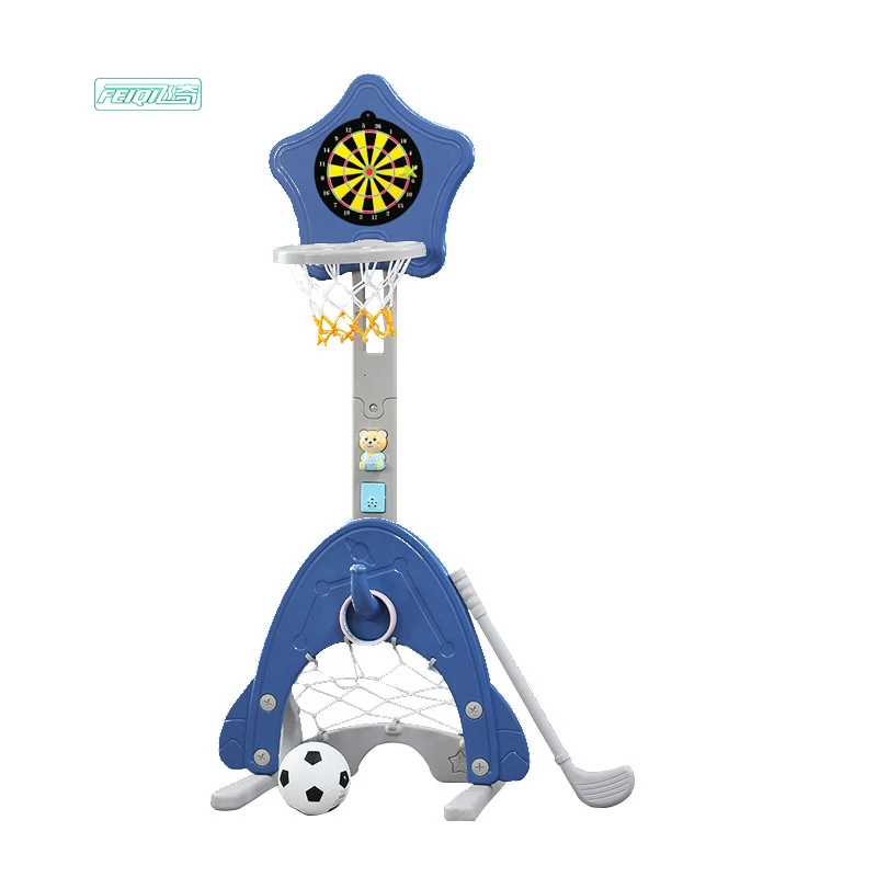 Feiqitoy European standard kids hight quality plastic indoor basketball hoop stand for infants