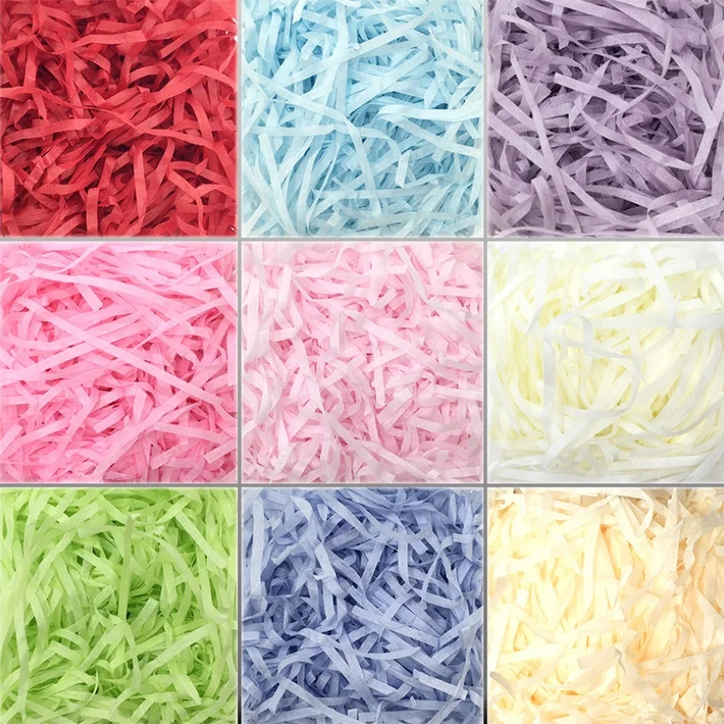 Ready To Ship 50g/bag Colorful Shredded Crinkle Paper Raffia Candy Boxes DIY Gift Box Filling Material
