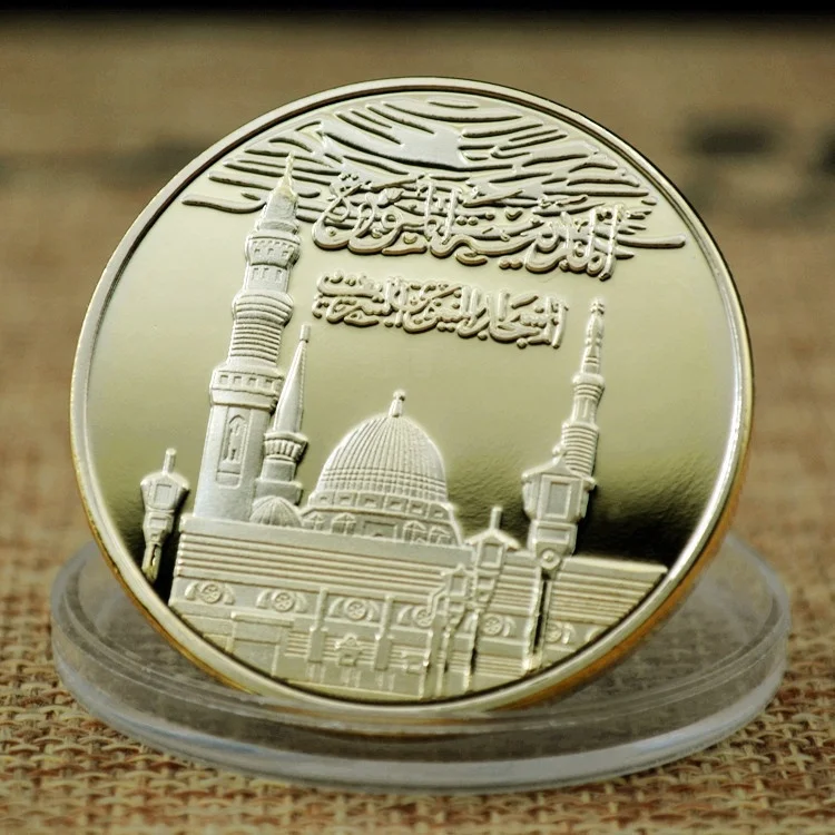 China Manufacturers Professional Custom Design souvenir saudi arabia 24k gold coin