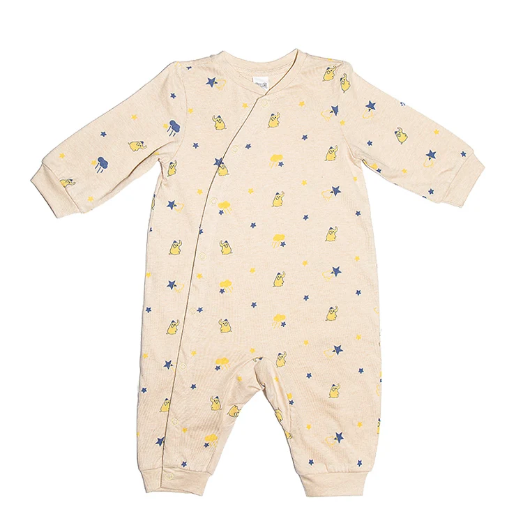
one piece long sleeve baby romper the foot and hand piece can folds over baby jumpsuit cotton kids footed pajama 
