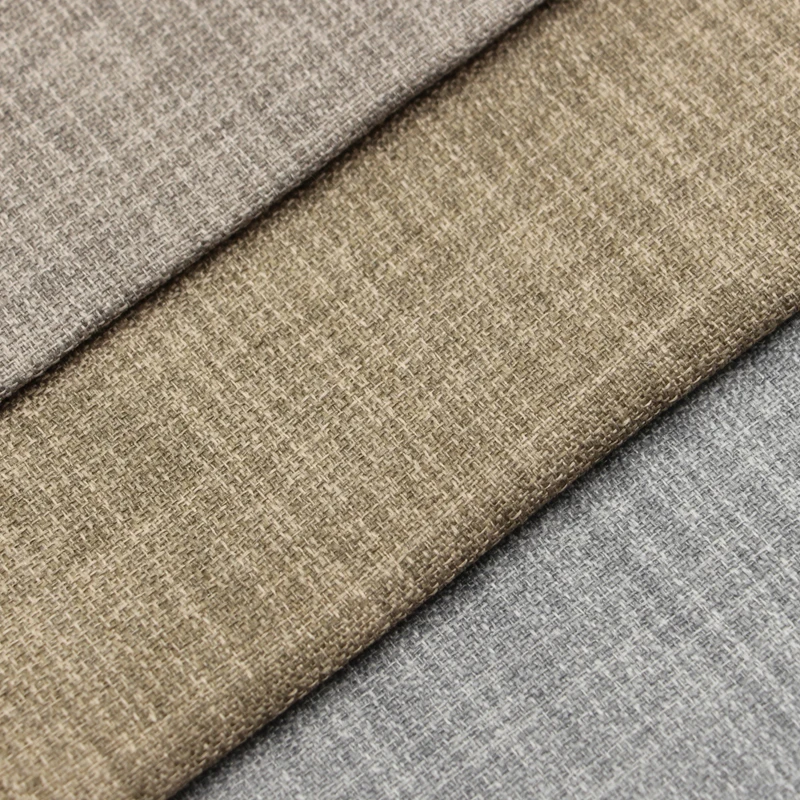 Mand textile wholesale good quality modern polyester dyed coated blackout linen style roller blind fabric