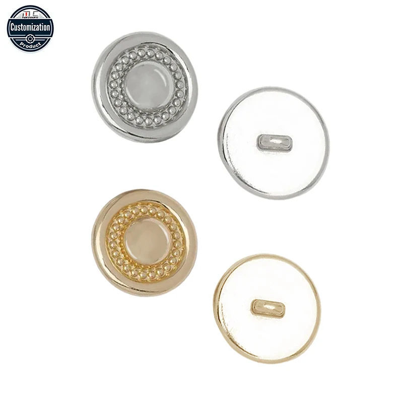 OEM Custom Simple Luxury Multi Size Metal Custom Button Zinc Alloy Shank Buttons Coats Button for Women