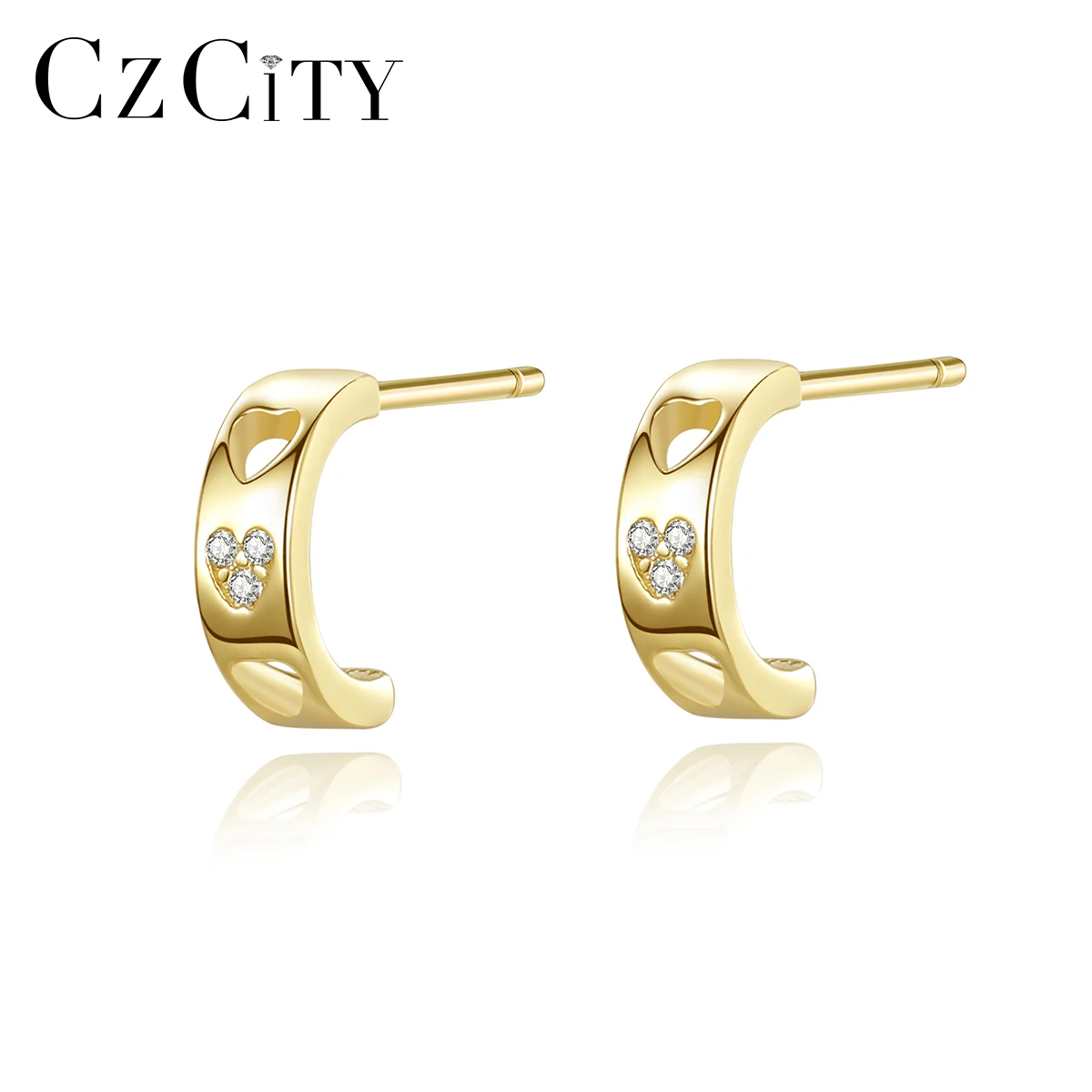 CZCITY 925 Silver Gold Plated Sterling Wholesale Cheap Earing Simple Ear Cuff 925Silver Jewelry Ear cuff Earring