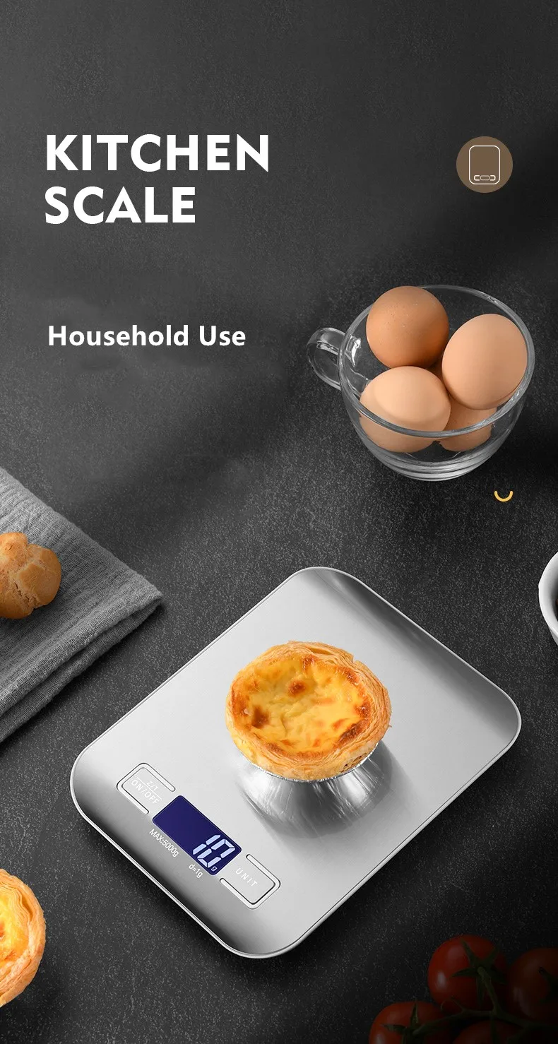 Accurate Weighing ABS Minimalism Kitchen Scales Kitchen Digital Long Life High Strain Sensors