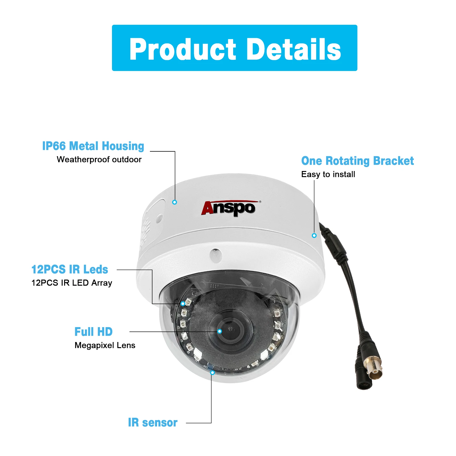 Cheap Megapixel Dome AHD DVR Monitor analog camera  Cctv Security System 2mp 1080P Fixed lens