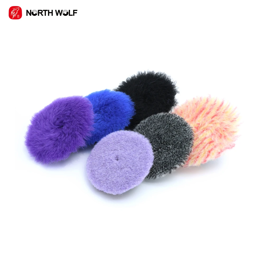 3' North Wolf Automobile Polishing Wool Pads Kit Lamb Wool Car Buffing Pad for car polishers detailing