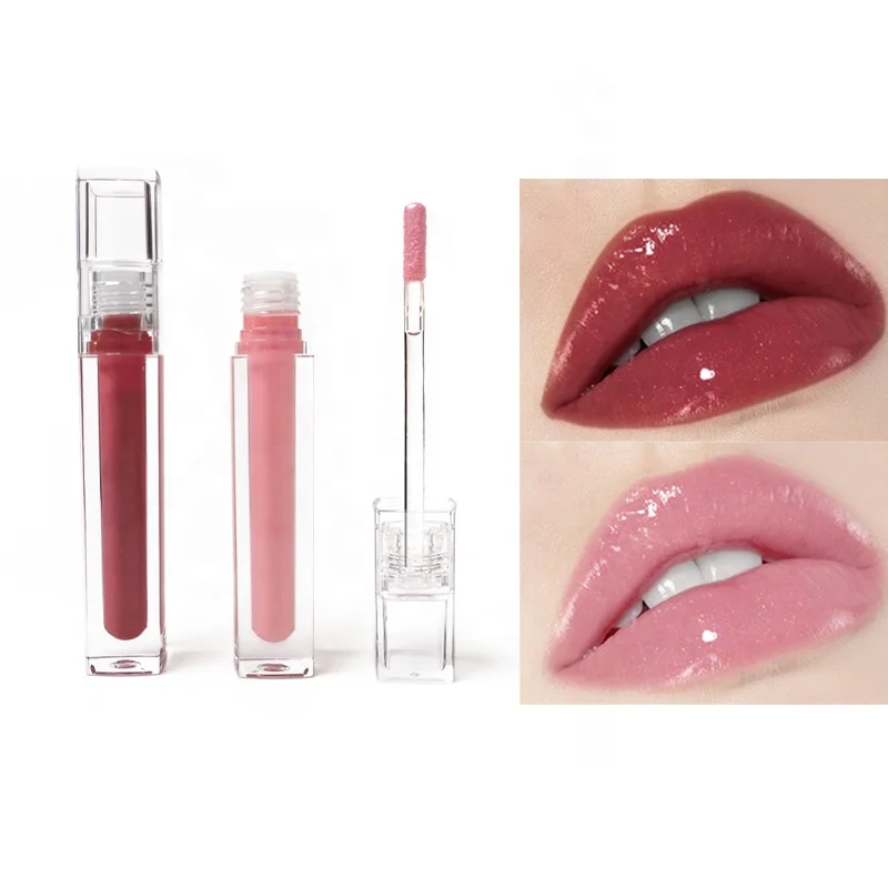 High Shine  Sticky Nude Lip Gloss Mirror Surface Moisturizing Glass Lip Glaze