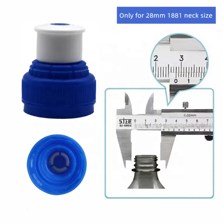 High Quality 28mm 30mm 38mm Customized Plastic Bottle Caps Sport Water Bottle Push Pull Caps 1810/1881 With Anti-theft Ring