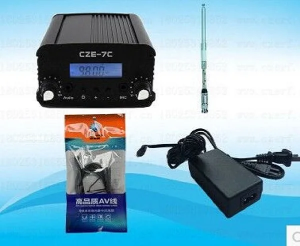 CZE-7C 1W/7W Wireless Radio Station FM Transmitter 1km long range fm transmitter