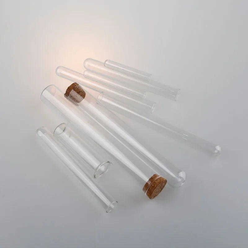 Manufacturer Mini Food Grade Borosilicate Glass Test Tube with Wooden Cork Stopper for Packaging Dry Flowers