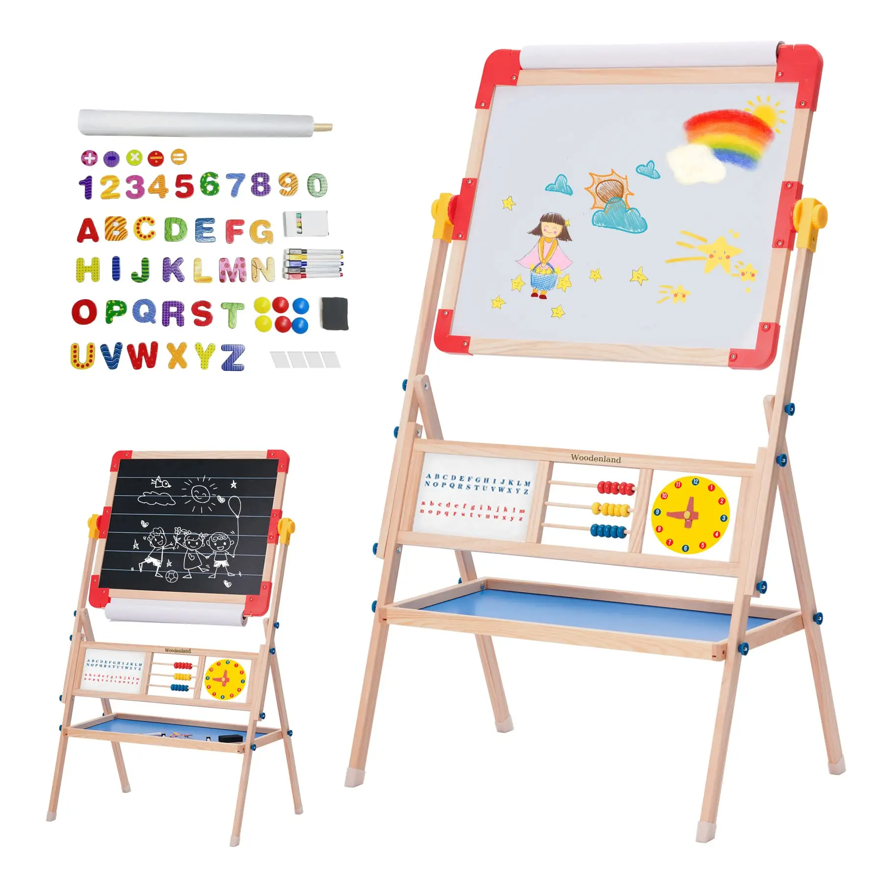 new multifunction educational toy diy adjustable easel gift double-sided board kids magnetic drawing board