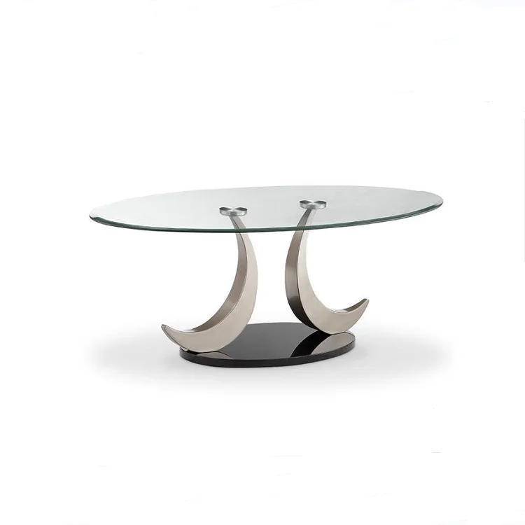 Cheap Living Room Furniture Clear Glass Cofee Center Table Modern Luxury for Sale
